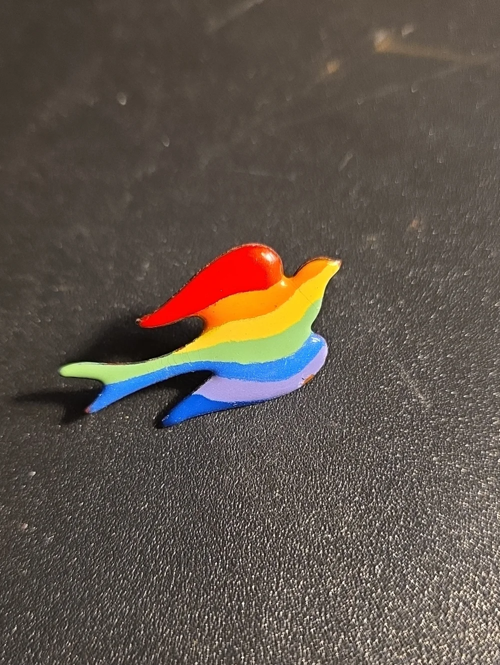 Rainbow Bird Enamel Pin - Multicolor Pride Accessory Vintage
